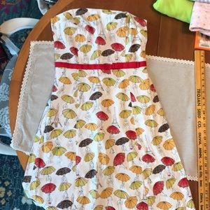 Strapless Dress- umbrella and Eiffel Tower-Size 13